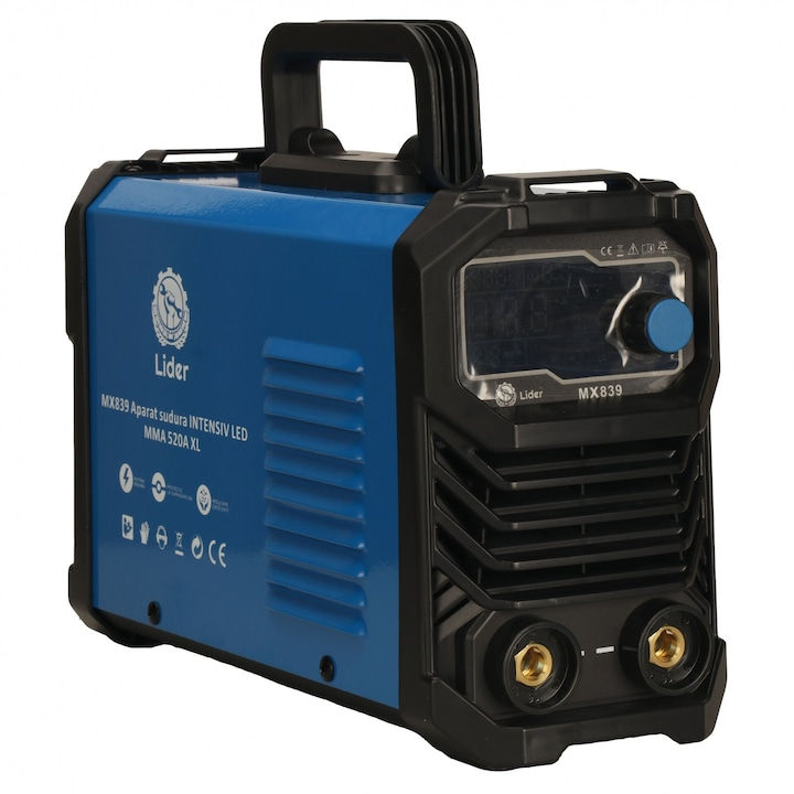 Invertor de sudura 520 A, LIDER XL MMA, electrod 1.6 - 5 mm, Hot Start, Arc Forta, Anti - Stick, cabluri 3M Invertor de sudura 520 A, LIDER XL MMA, electrod 1.6 - 5 mm, Hot Start, Arc Forta, Anti - Stick, cabluri 3M